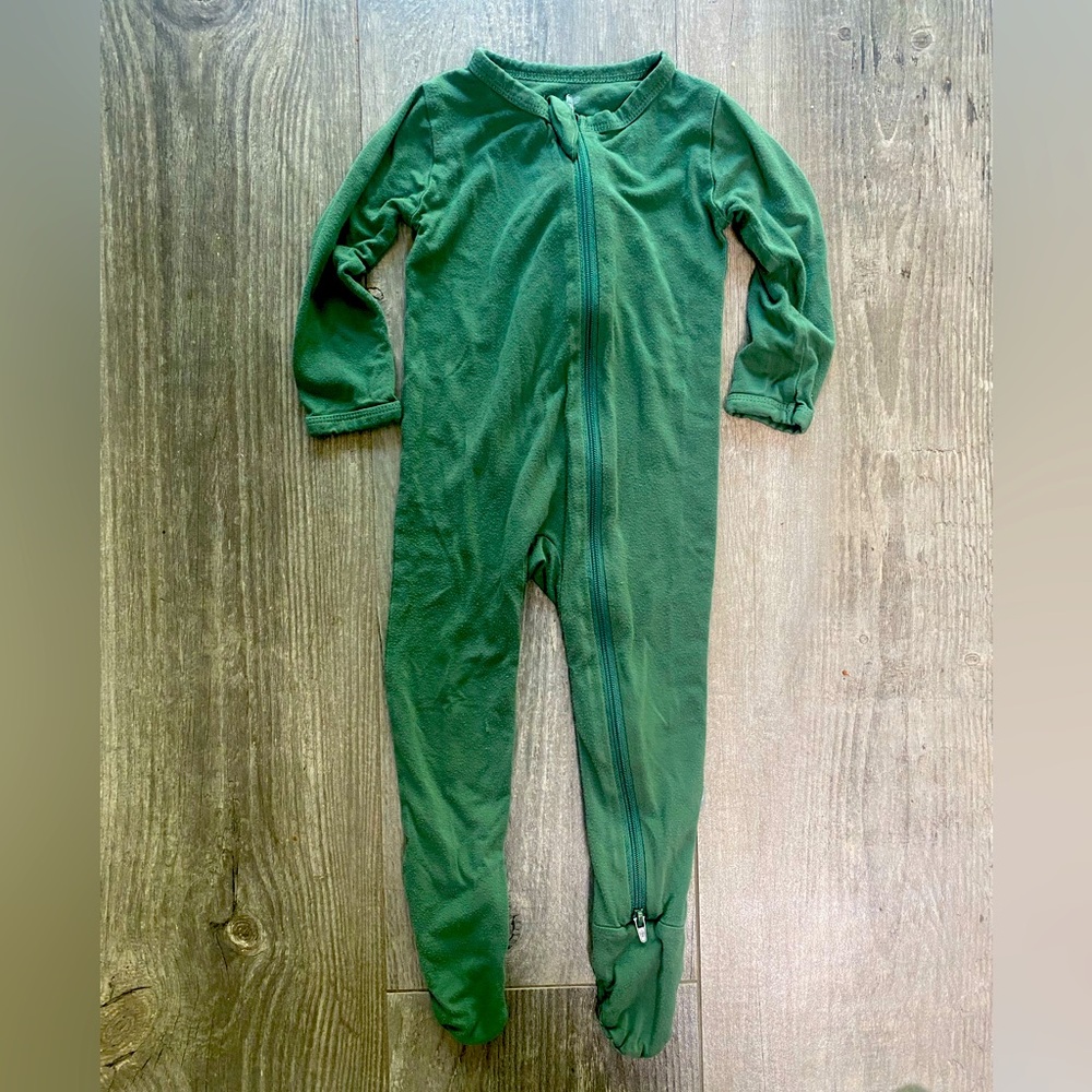 Kyte BABY “Hunter” Green Footie One Piece with Cozy Fit